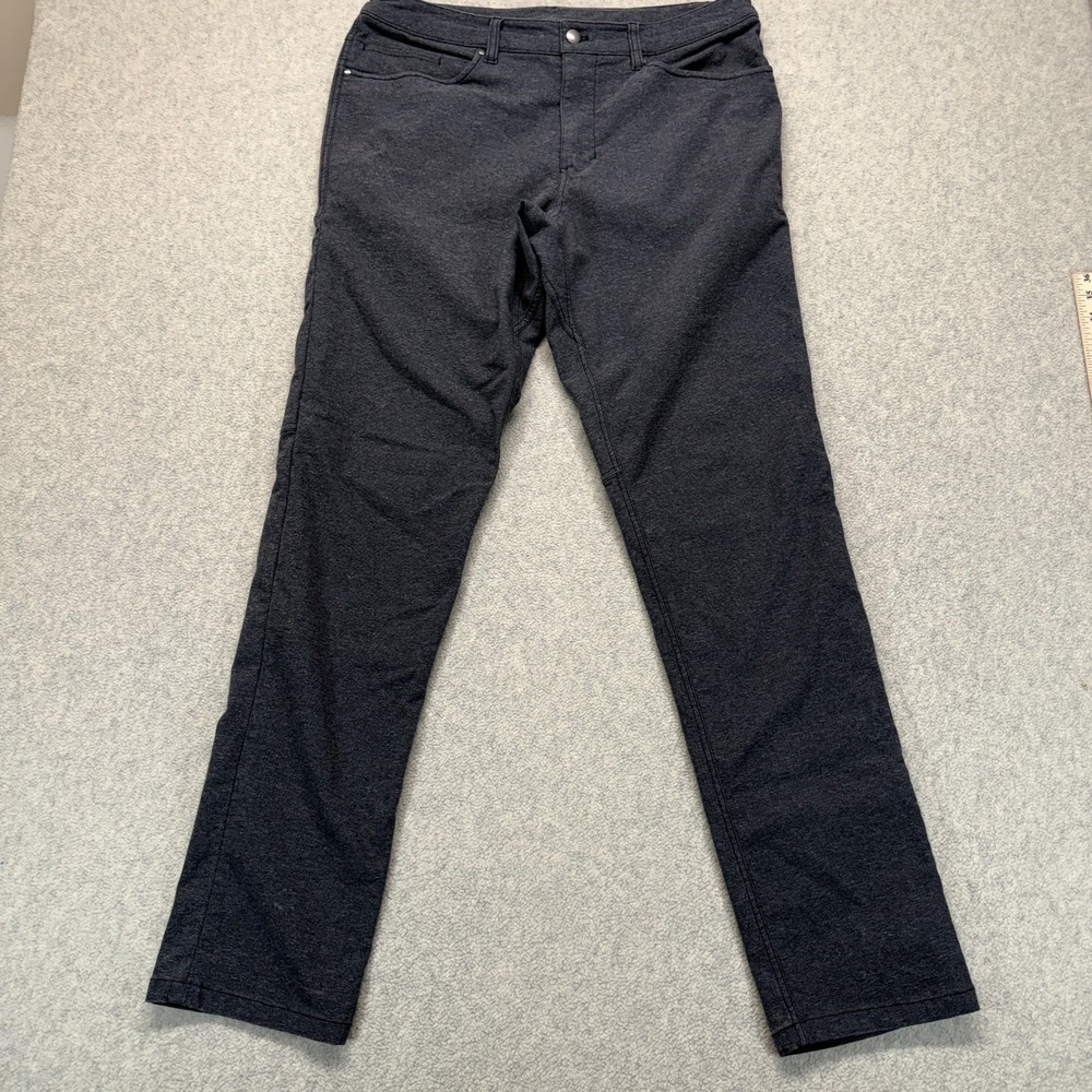 Lululemon ABC Pants Mens Gray Skinny Leg Luxury Comfort Stretch Flat‎ Front 34